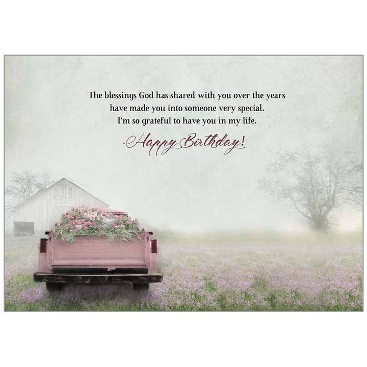 Legacy – wholesale Födelsedagskort – Rosa Lastbil Blomstersäng Födelsedag Skrift Kort
