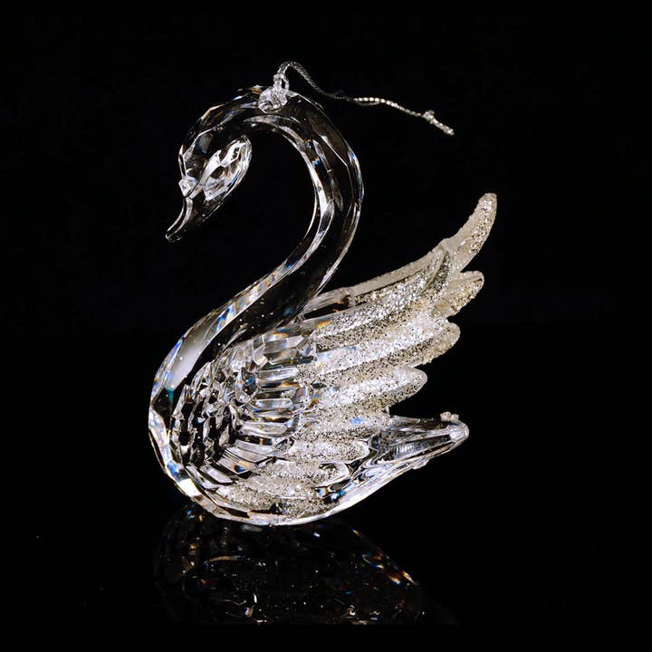 4.25" Acrylic Swan Ornament for wholesale by Decor N Beyond