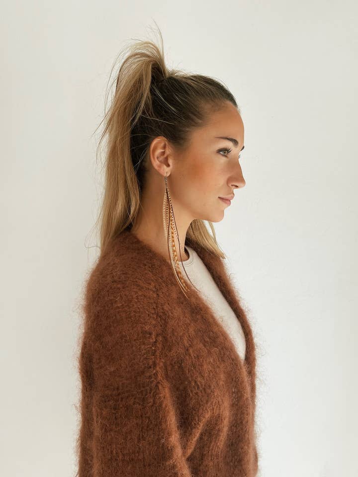 Gybizia - Venta al por mayor Cárdigan - Mujer - Cárdigan corto Princess Mohair marrón