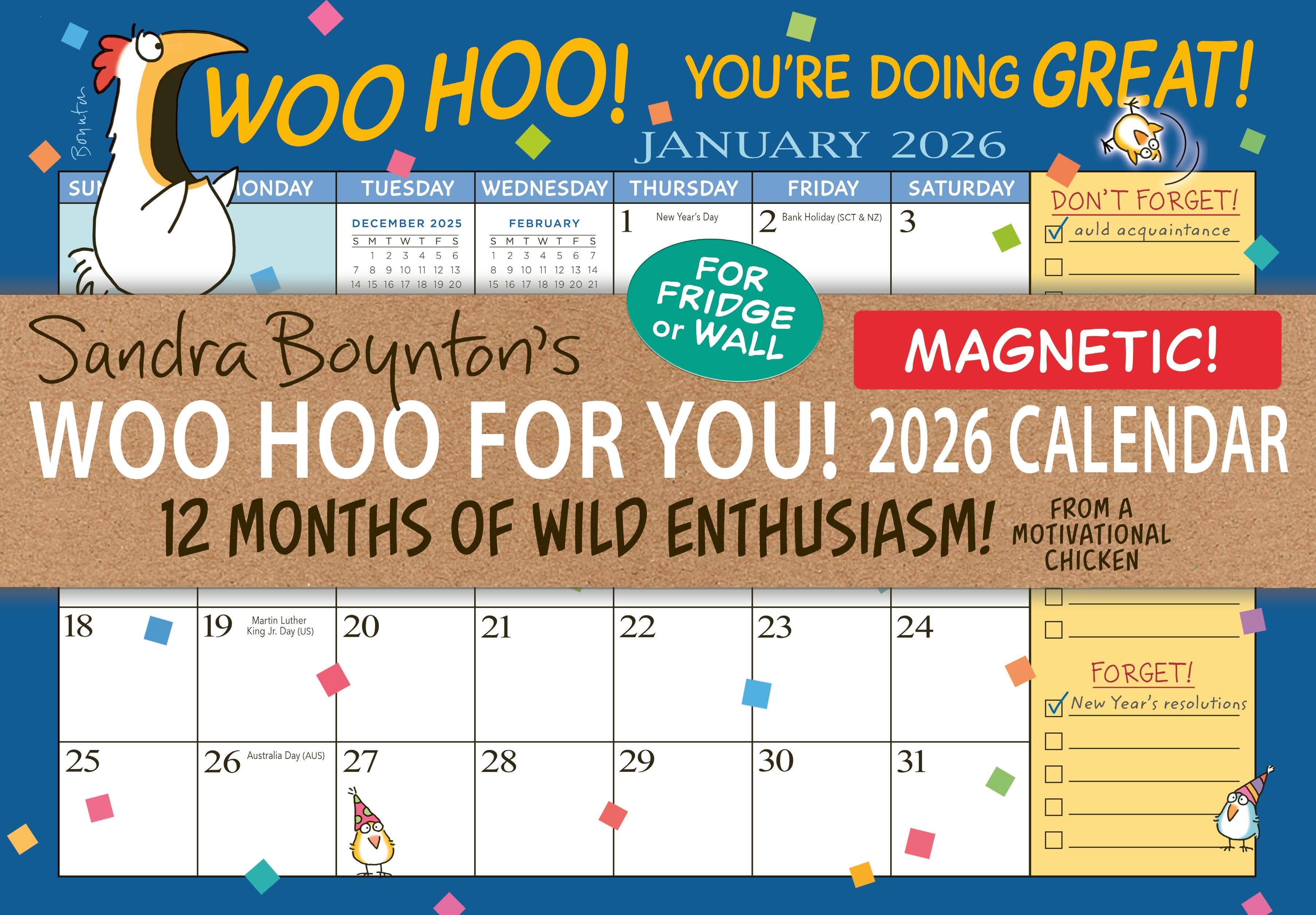 Hachette Book Group - Wholesale Calendar - Sandra Boynton's Woo Hoo for You! 2026 Magnetic Calendar0