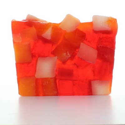 Handgemachtes Seifenstück mit tropischem Mango-Duft für den Großhandel von The Soap Story