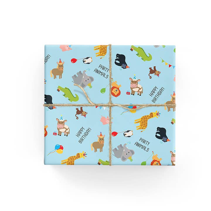 Pleasant Tree - Wholesale Flat wrap - Party Animals - Wrapping Paper Sheets1