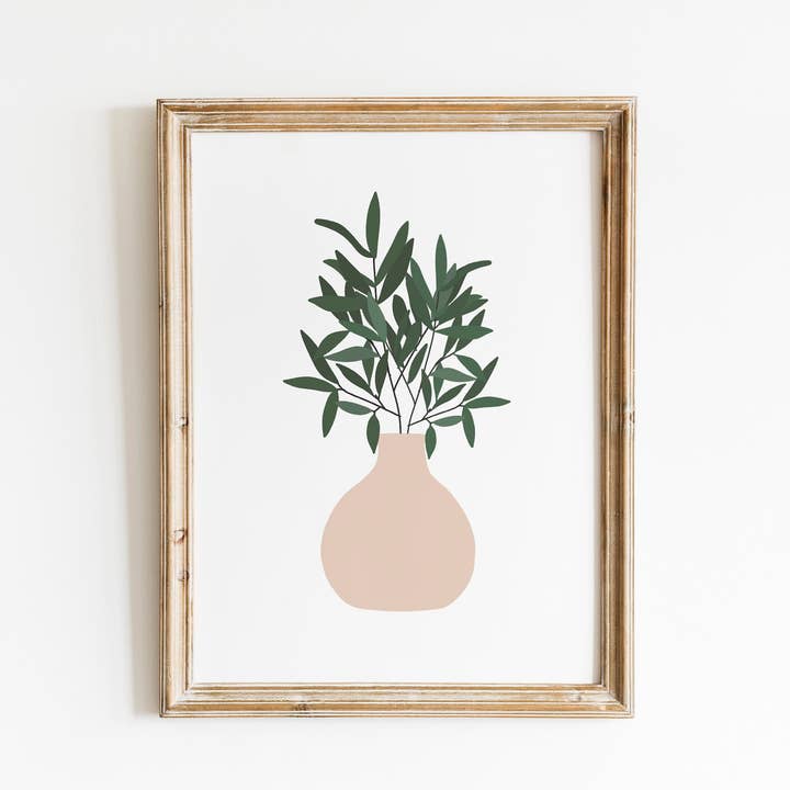 Planted Pot Art Print, House Plant, Boho Wall Art for wholesale by Abate Graphics