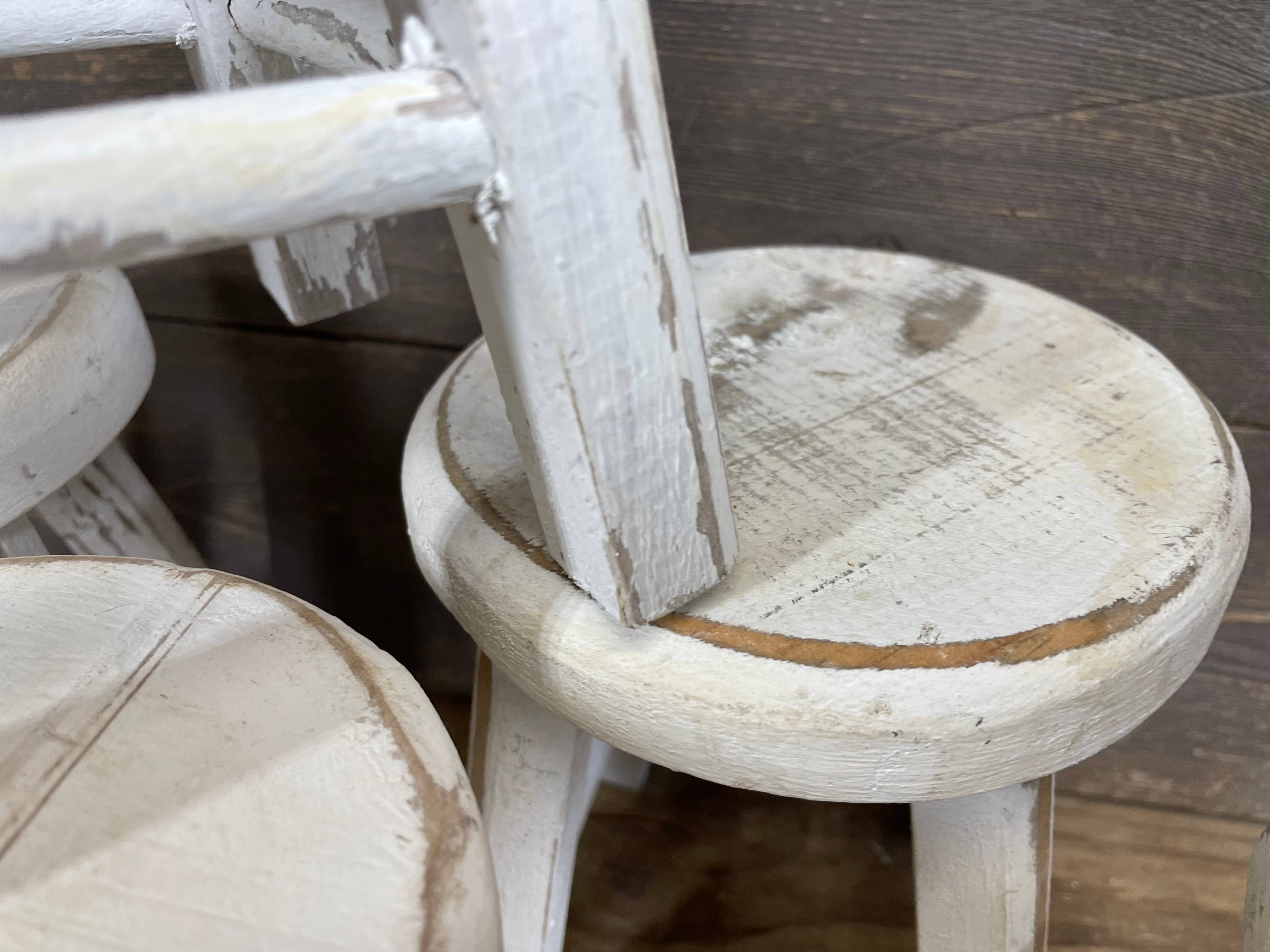 My Amigos Imports – wholesale Stool – Raleigh Farmhouse Stool-6x7.5 in-4 Legs-White-Raleigh-$91