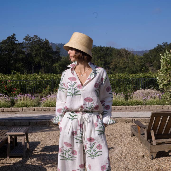 Montecito Wide Leg Pant Pink Flower for wholesale by Maison Marigold