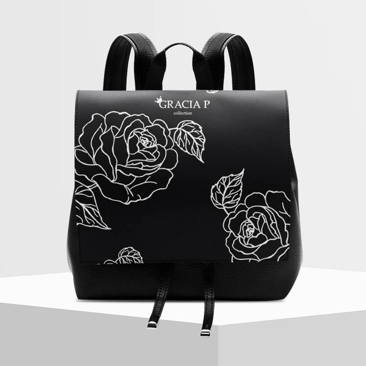 Molly Rygsæk by Gracia P - Italiensk Rygsæk - Hvide blomster for engroshandel hos GLOBALSHOP SRL