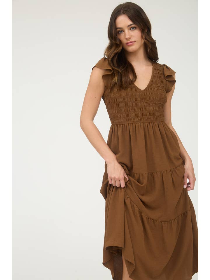 MINE - Wholesale Dress - Women's - FLUTTER SLEEVE MAXI DRESS29