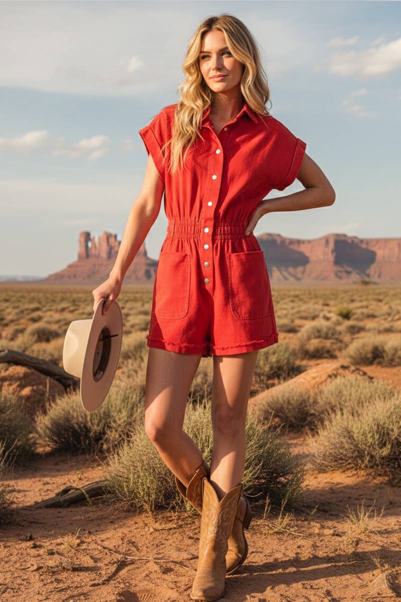 Sewn and Seen - Venta al por mayor Peto - Mujer - Mameluco de mezclilla con botones y bolsillos