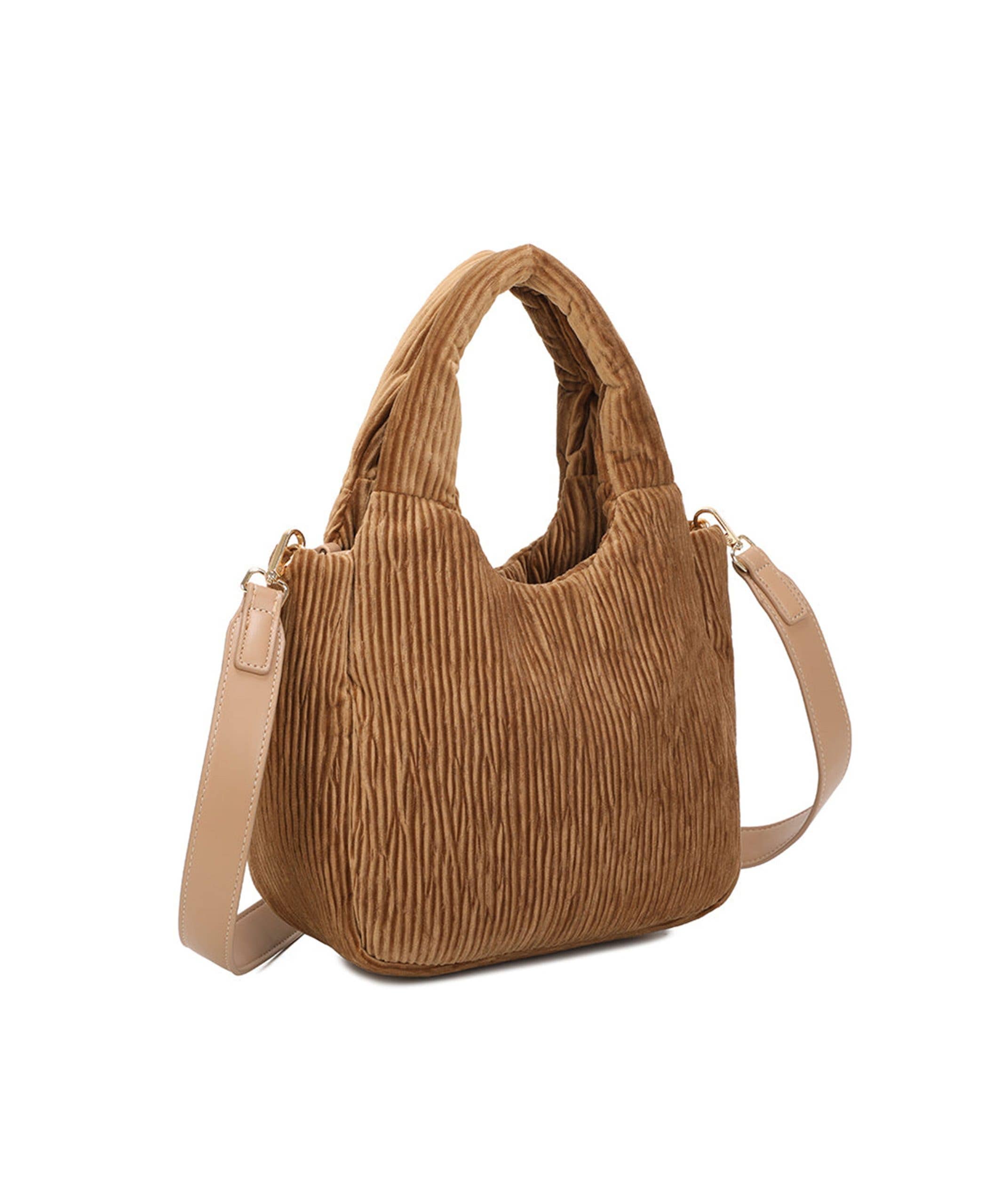 Ellas Trading - Venta al por mayor Bolso con correa - Mujer - Bolso de hombro tipo hobo acolchado de pana a la moda8