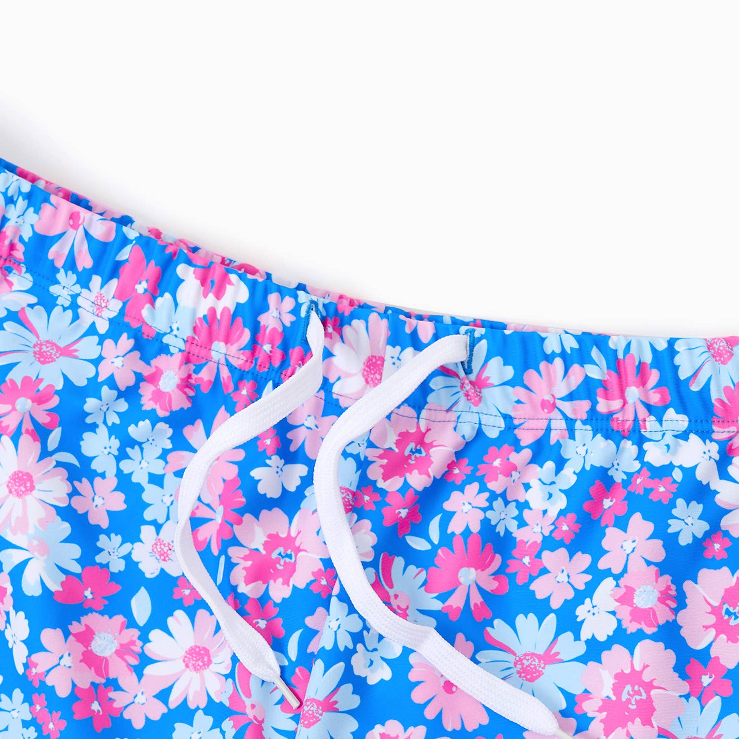 Blue Couple Matching Flora Swim Trunks or One-piece Swimsuit for wholesale on Faire9