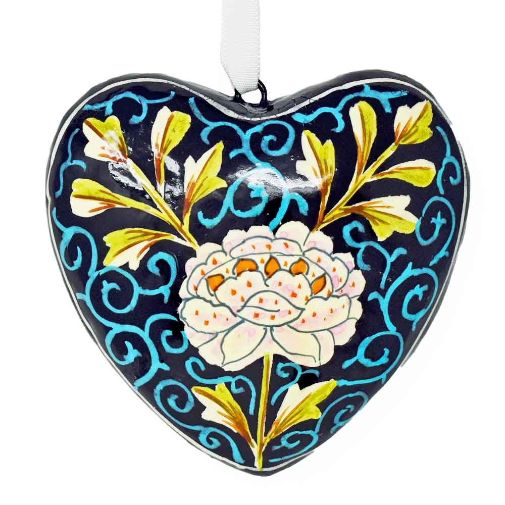 Fair to Trade Ltd – wholesale Ornament set – Papier-mâché Hanging Heart Decorations -Arts & Craft Designs2
