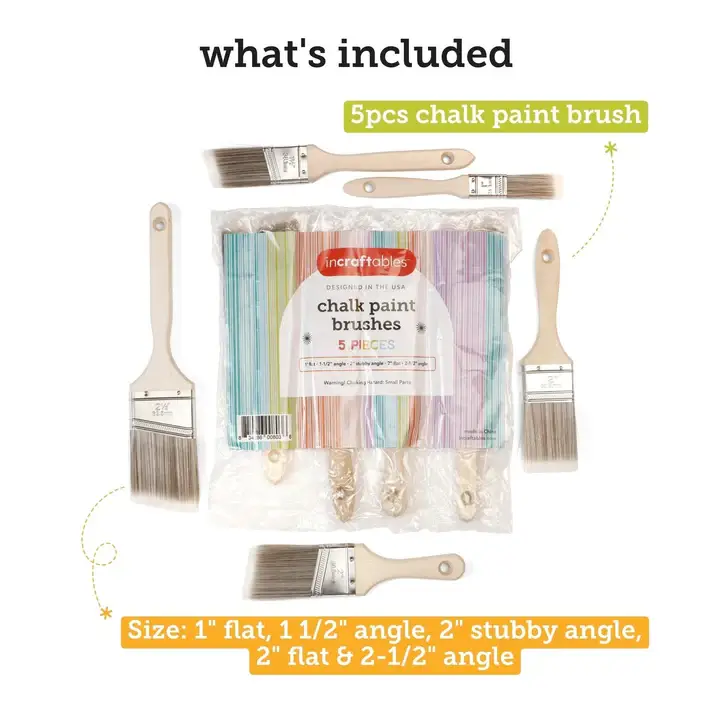 Incraftables - Wholesale DIY Craft Kit - Kids - Incraftables Assorted Chalk Paint Brush Set (5pcs)1