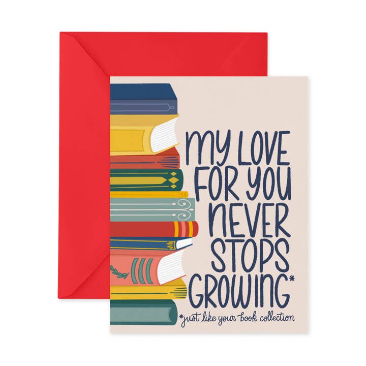 Book Love Greeting Card for wholesale by Posterity Paper