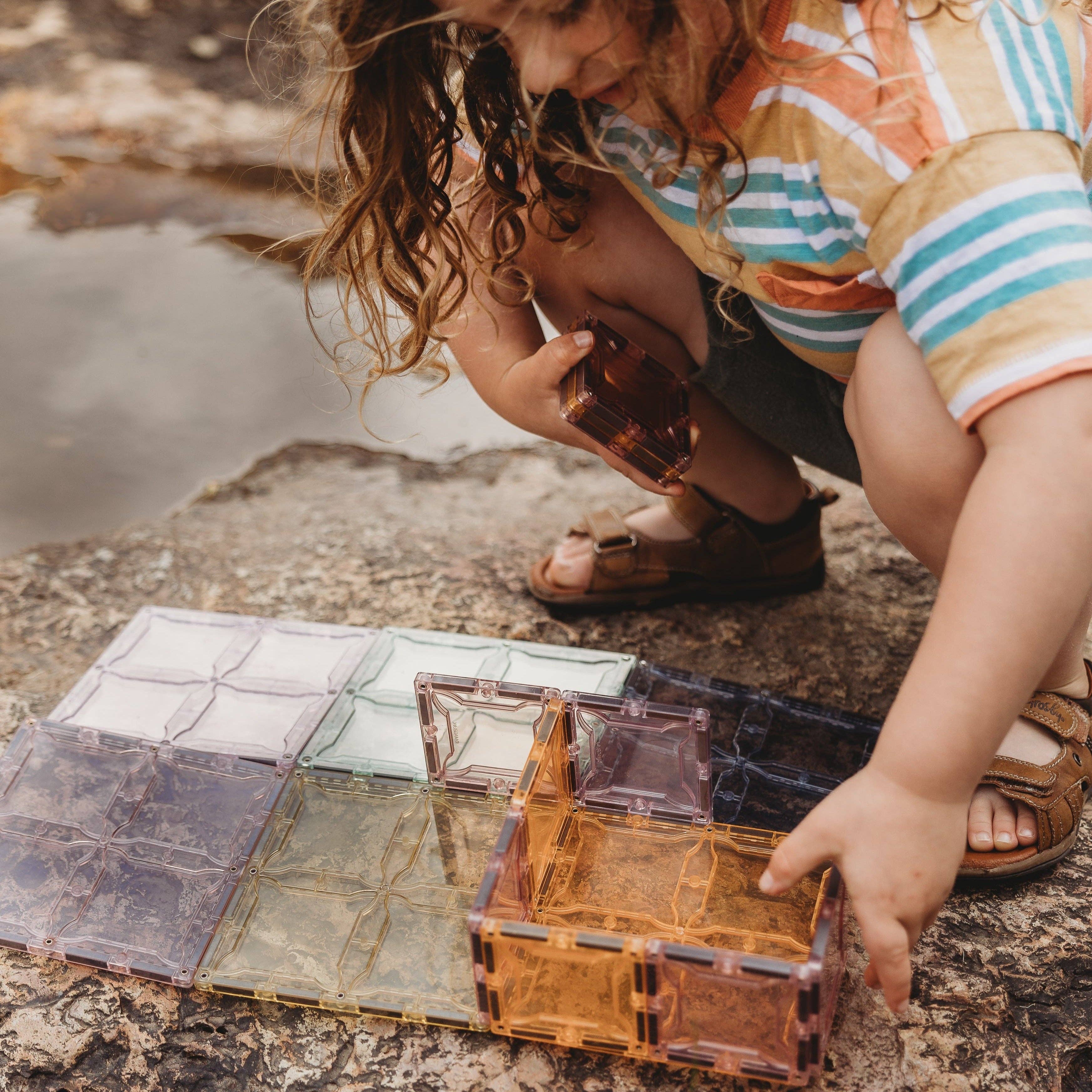 Play Planet - Wholesale Building Set - Kids - 102 Pieces Light Colors Pastel Set Magnetic Tiles | MAGBLOX®5