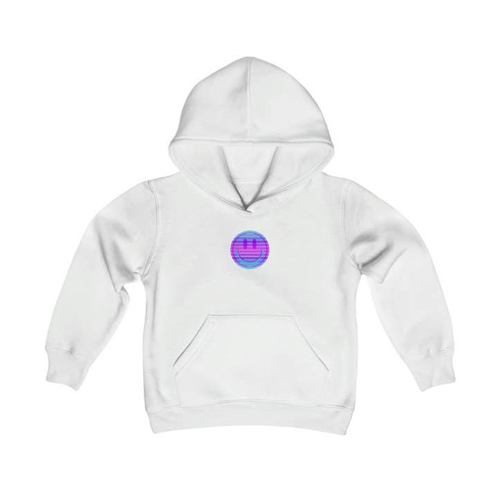 Happy Spirit Happy Life Youth Hoodie, Happy Mind Hoodie, Mental Health Hoodie, Smile Face Hoodie, Y2K Hoodie, Youth Hooded Sweatshirt for wholesale by Happy Life Stuff