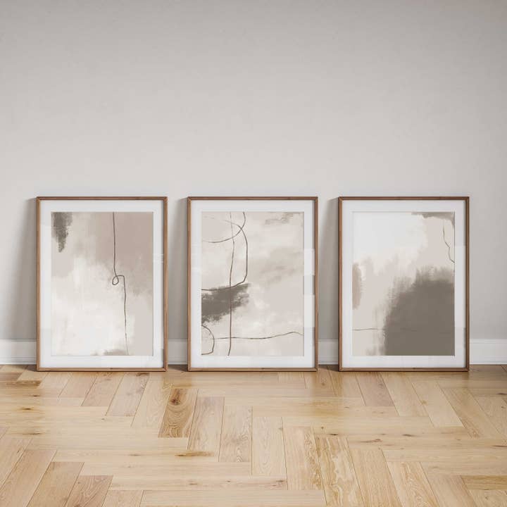 Duska abstrakt sæt med 3 tryk for engroshandel hos D'LUXE PRINTS