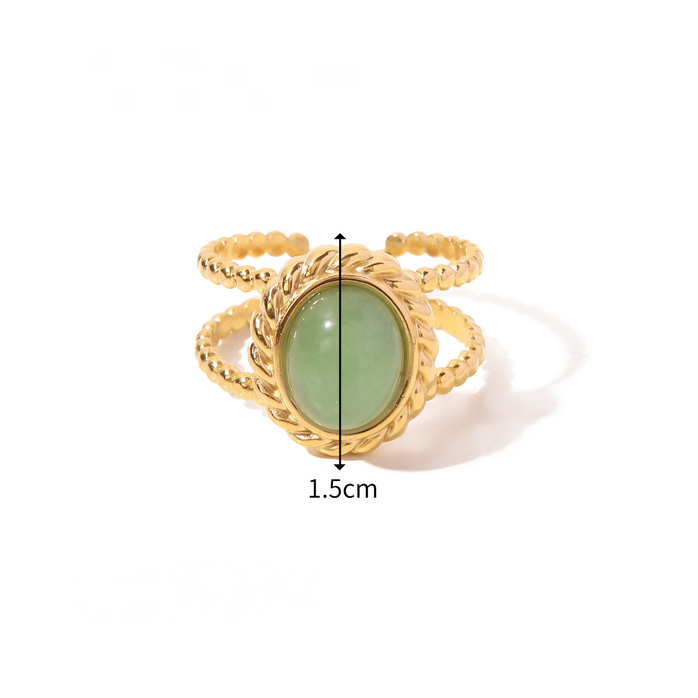 Mio Queena - Wholesale Cocktail/gelegenheidsring - 18K Vergulde Ringen van Roestvrij Staal met Ingelegde Edelstenen - FGS/CS4