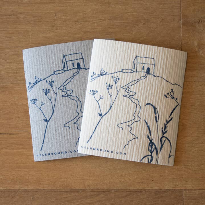 Helen Round - hand printed linen and bamboo wellness - Wholesale Dishcloth - Kitchen Cloths, Set Of 2 Household Sponges, Swedish Cloths13