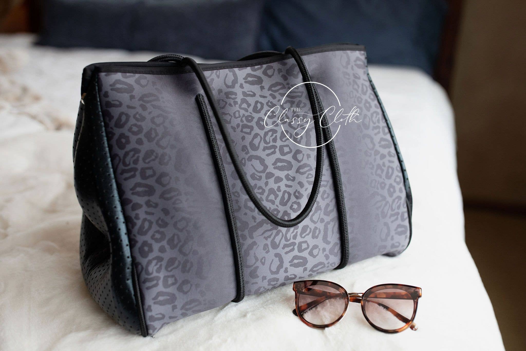 The Classy Cloth WS - Vendita all'ingrosso Borsa da spiaggia - Borsa da spiaggia - Black Leopard RTS3