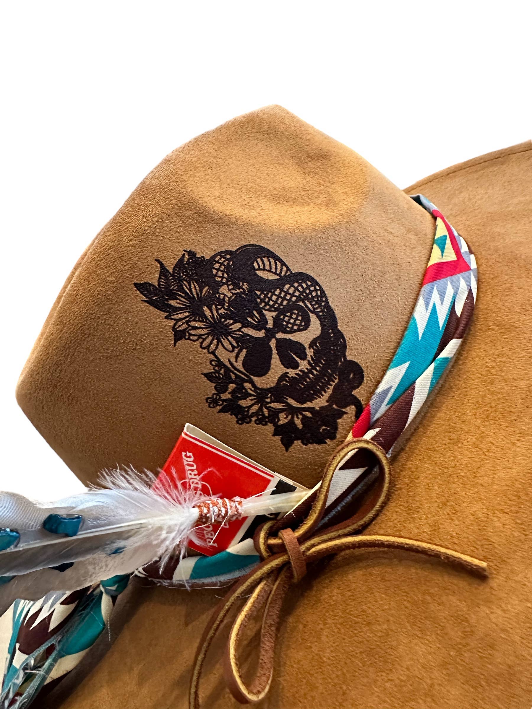 Wild Indigo - Wholesale Fedora - Women's - Skull Snake Burnt Hat Western Apparel2