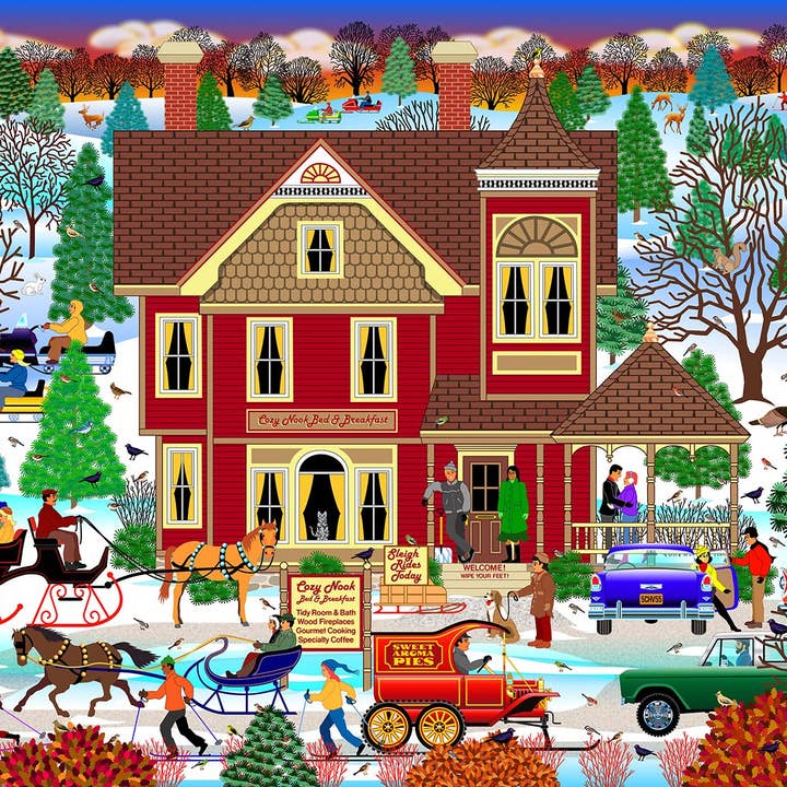 Puzzle de 500 pièces Winter Bed and Breakfast pour la vente par Springbok Puzzle