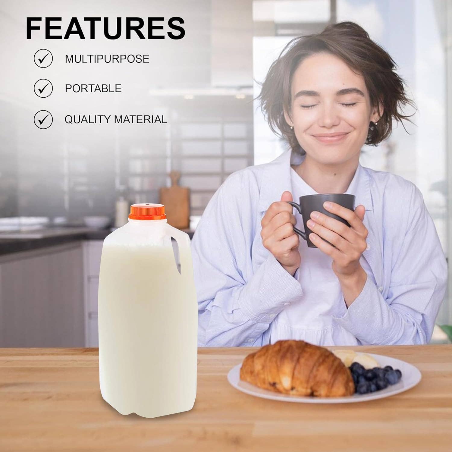 MT Products - Wholesale Water Bottle - MT Products 64 oz. HDPE Plastic Juice/Milk Bottles4