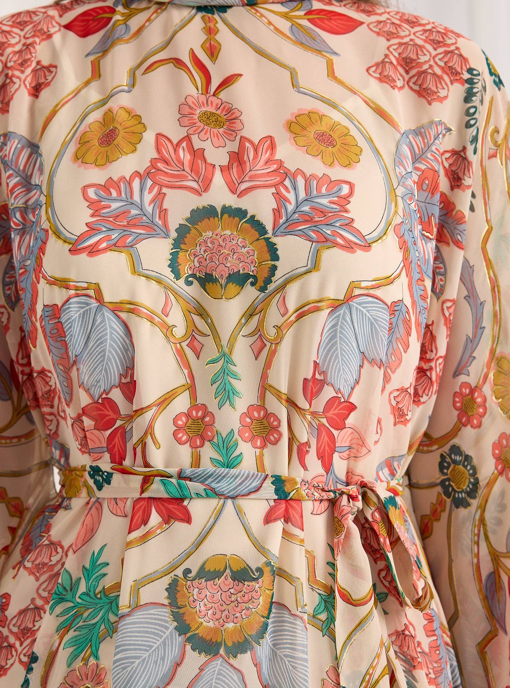 Store WF – wholesale Kaftan – Women's – Gold Lurex Belted Kaftan Dress5