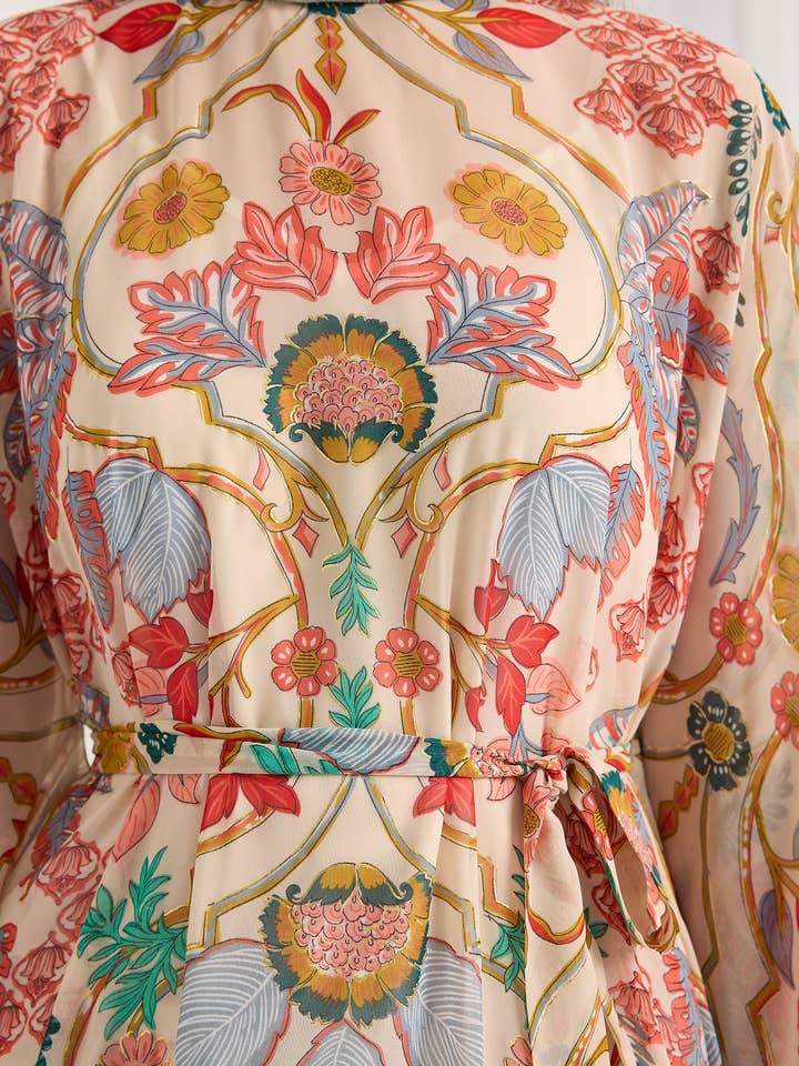 Store WF – wholesale Kaftan – Women's – Gold Lurex Belted Kaftan Dress5