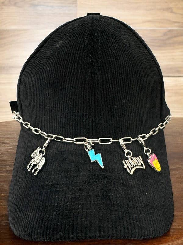 SMILEY CHARM TRUCKER HOEDENKETTING voor wholesale door Andrea Bijoux
