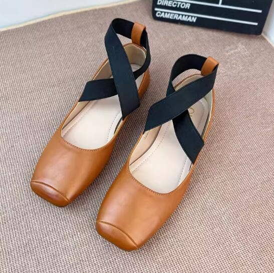 Whisper Mint - Wholesale Flats - Women's - Stylish French Elastic Cross Strap Mary Jane Ballet Shoes1