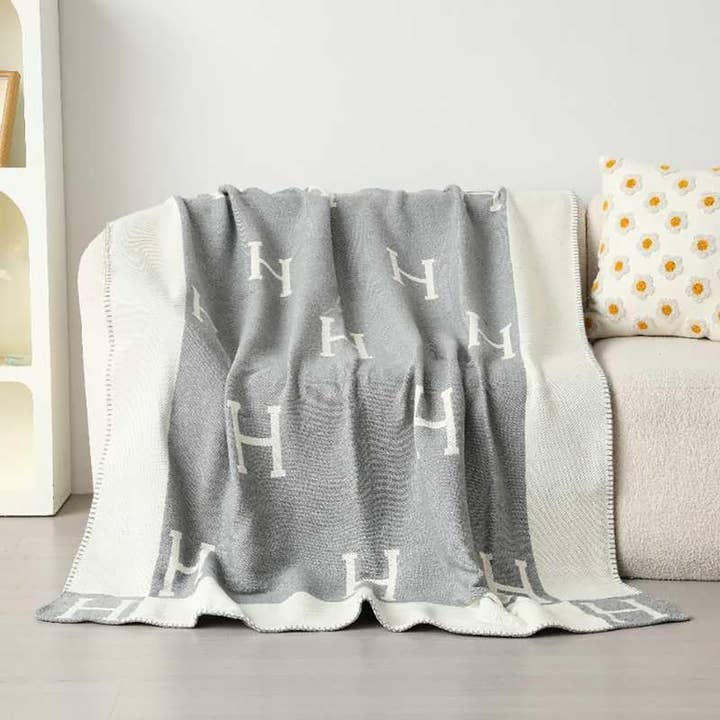 Sensibling Corp. - Wholesale Throw Blanket - Monogram Pattern Reversible Throw Blanket7