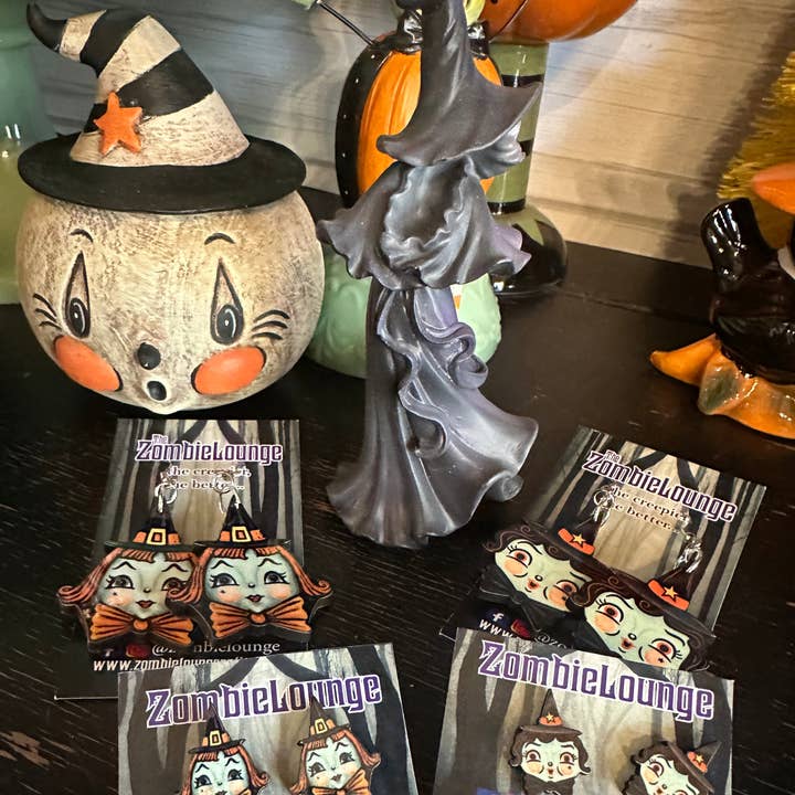 Zombie Lounge Bootique - Wholesale Stud/Post Earrings - Johanna Parker Witch Earrings1