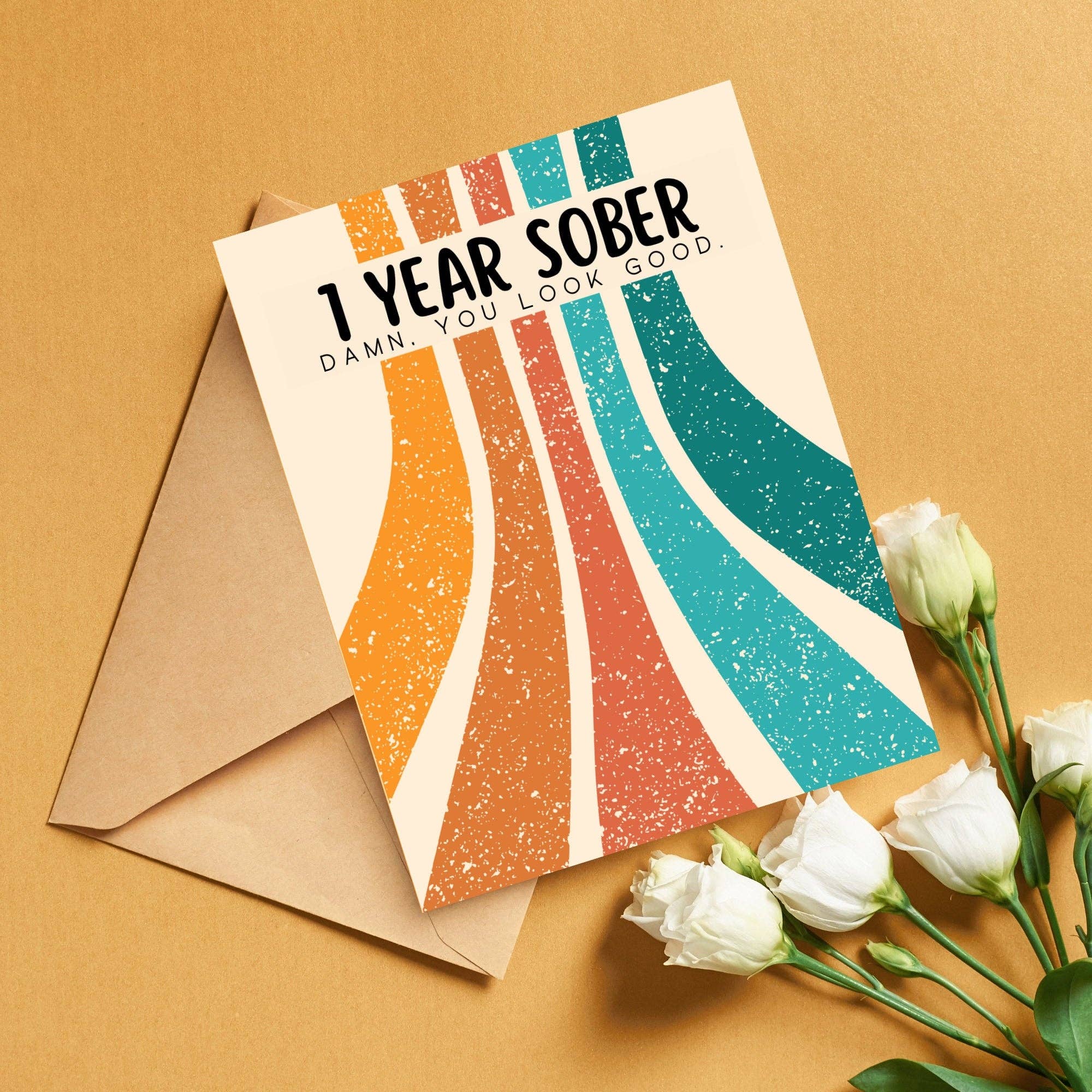 As Told By Ellie - Wholesale Congratulations Card - 1 Year Sober, Recovery Gifts, Sobriety Anniversary Card2