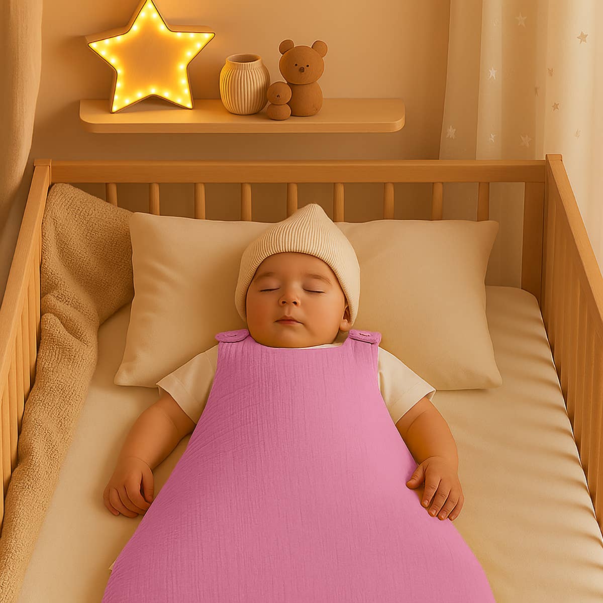 PAPATE - Wholesale Sleepsack - Baby - Organic Cotton Winter Sleeping Bag - Pink2