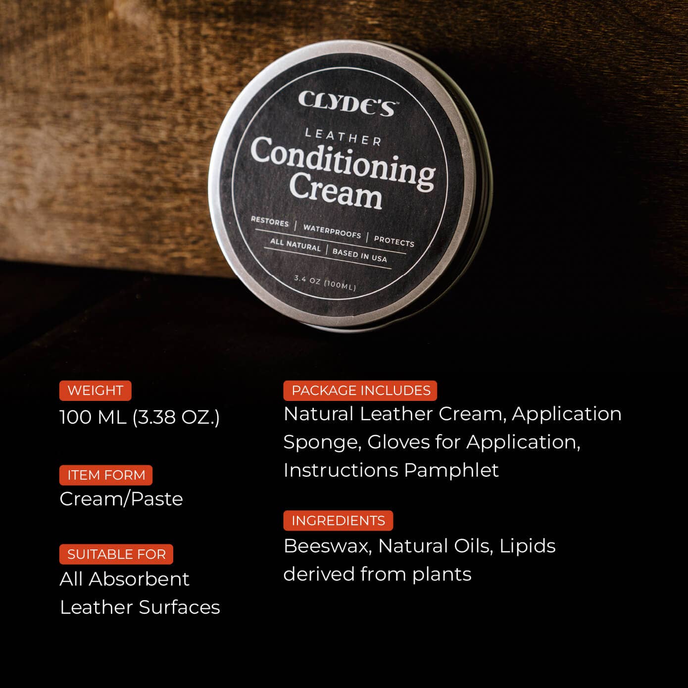Clyde's Leather Company - Wholesale Leather Conditioner - Clyde's Leather Conditioning Cream6