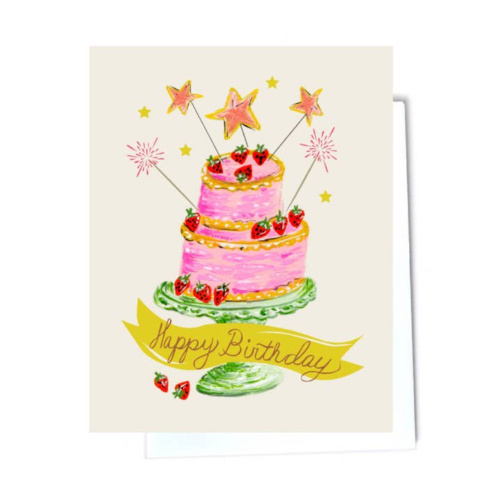 Tier Birthday Cake Card for wholesale by Elizabeth Grubaugh