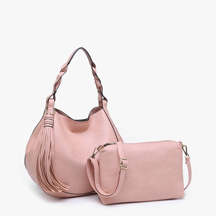 Jen & Co. - Wholesale Shoulder Bag - Women's - M2180 Eloise Large Tassel Hobo w/ Braided Handle8