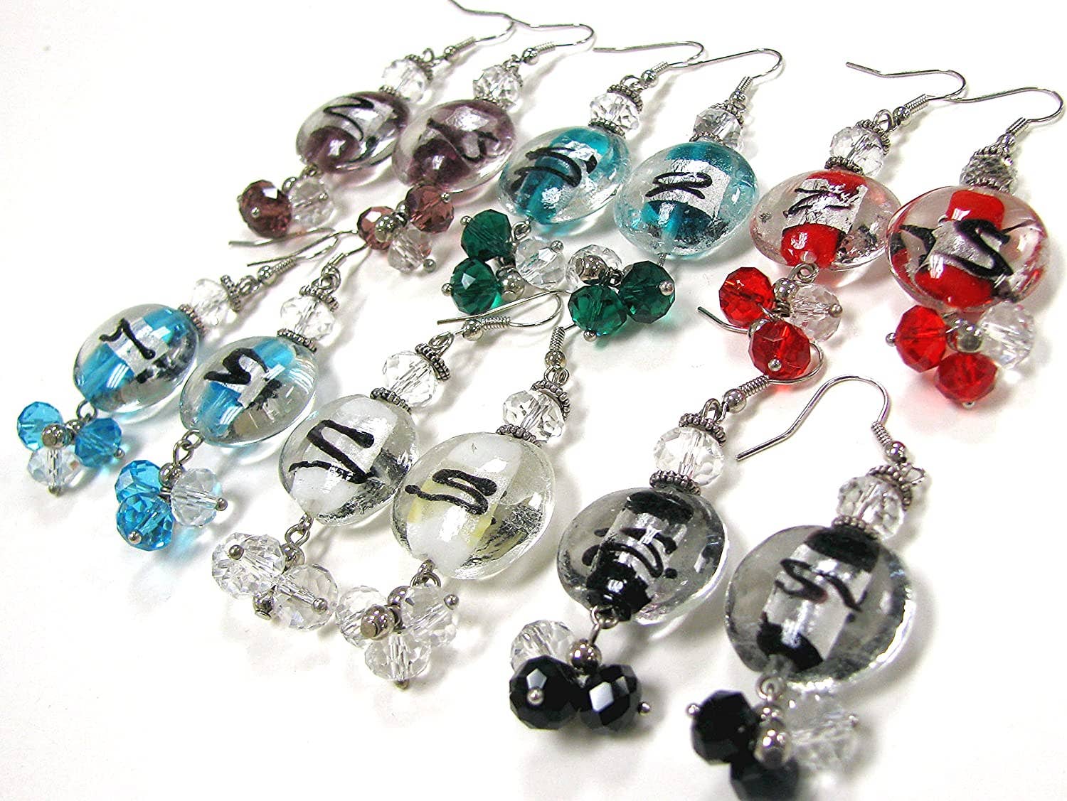 Fiona Accessories - Wholesale Jewelry Set - Colorful Earrings Lampwork Glass Beads Dangle  set of 61