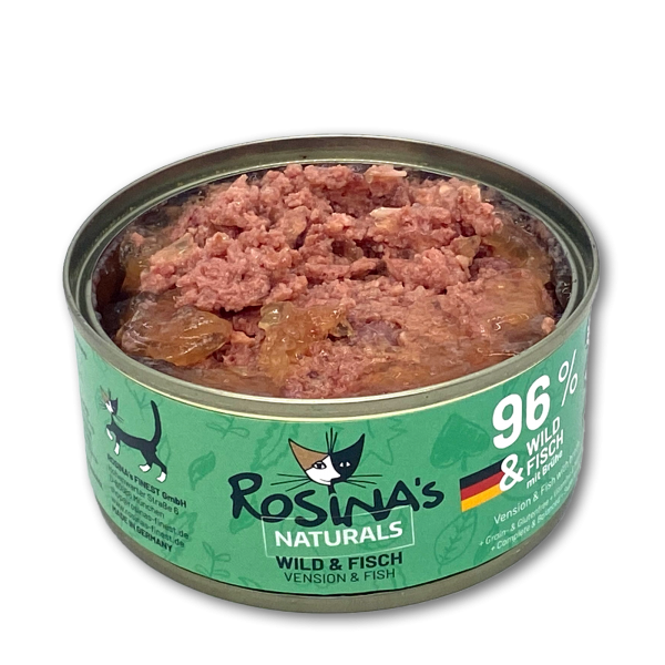 ROSINAs FINEST GmbH - Venta al por mayor Comida - Gatos - carne de venado y pescado, lata de 6 x 100 g2
