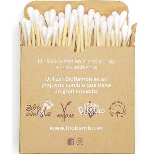 La Rueda Natural - Wholesale Cotton Swab/Q-Tip - Bamboo and organic cotton swabs. 100 pcs.