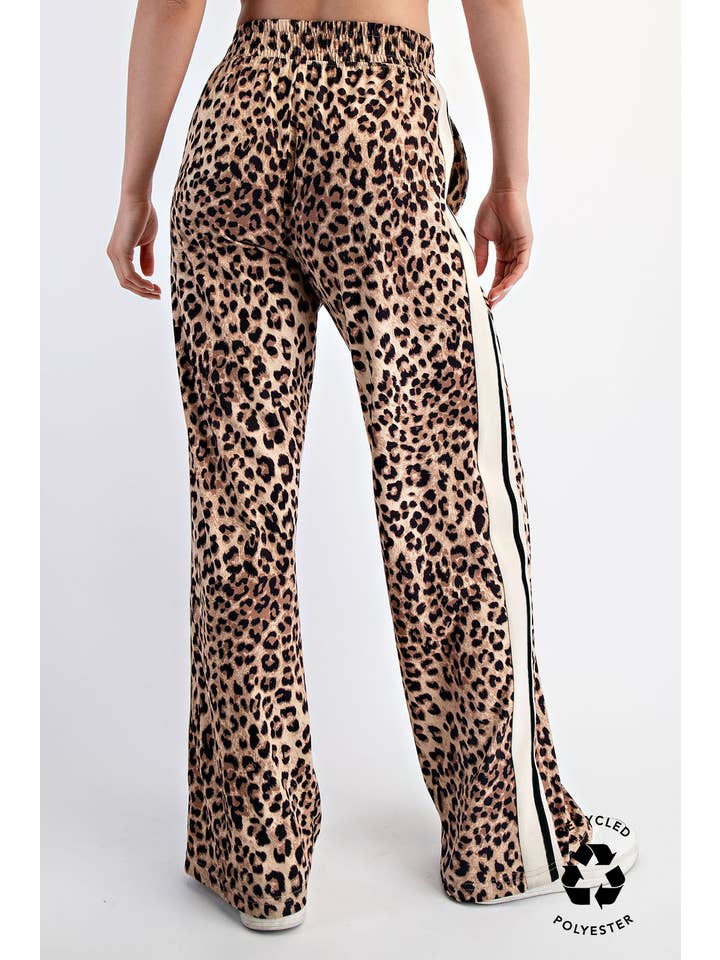 Brown Black ANIMAL PRINTED BUTTER SOFT STRAIGHT PANT for wholesale on Faire1
