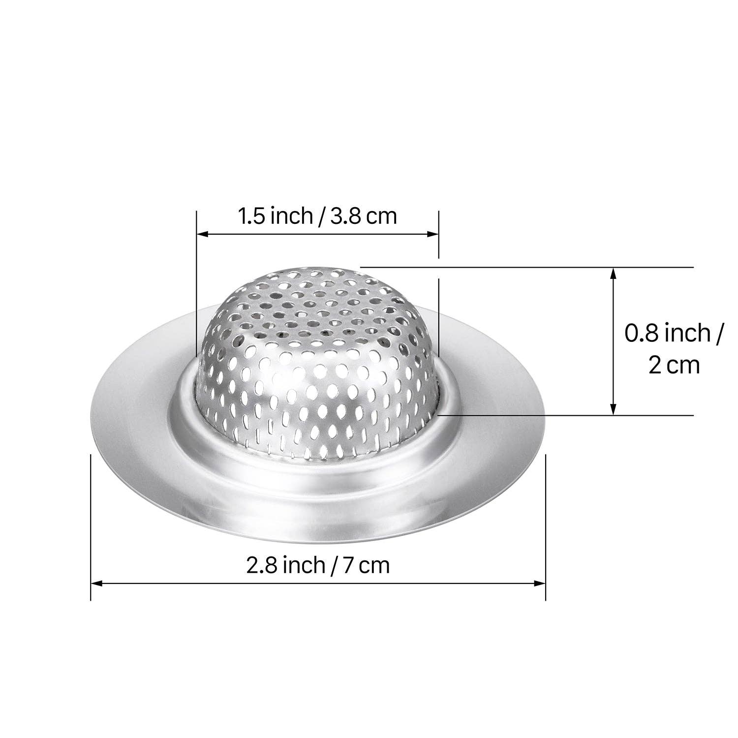 Fosmon - Vente Filtre/bouchon d'évier - Garnen Filtre d'Évier en Acier Inoxydable - 7cm / 2,8" - Lot de 26