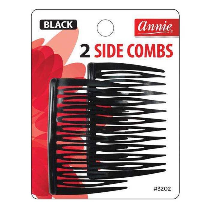 Annie Side Combs Medium, Black, 2/PK for wholesale by KT Supply