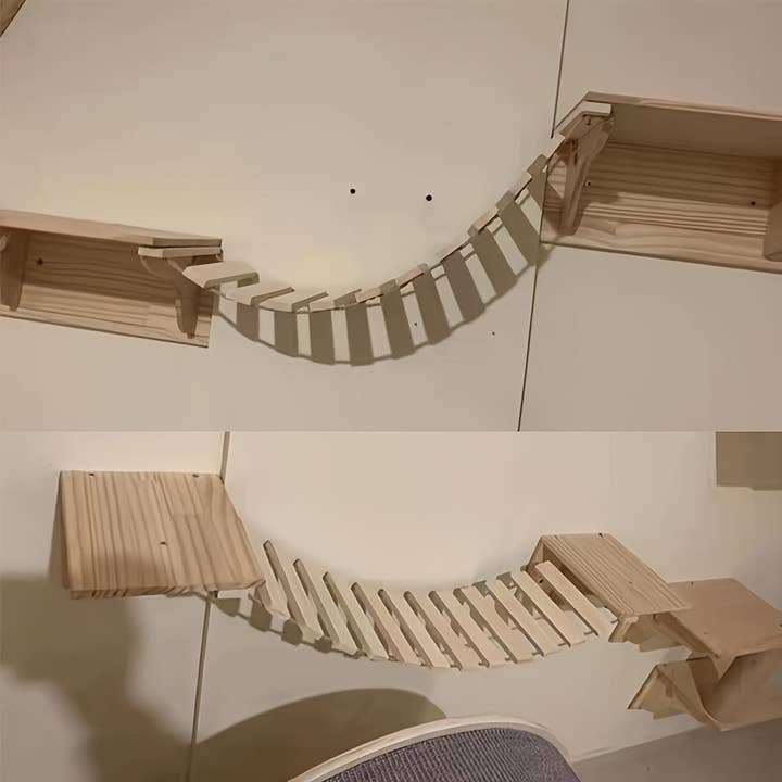 DIYSTORE – wholesale Kattkliare - Katt – 39'' Linne Kattstege - Mjuk Hängbro & Trappa för Inomhuskatter, Icke-Monterad Husdjursaccessoar