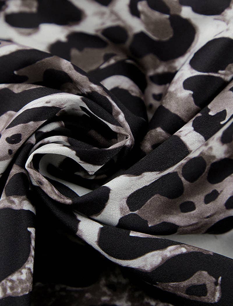 LEOPARD Wide-Leg Satin Animal Print Pants for wholesale on Faire9