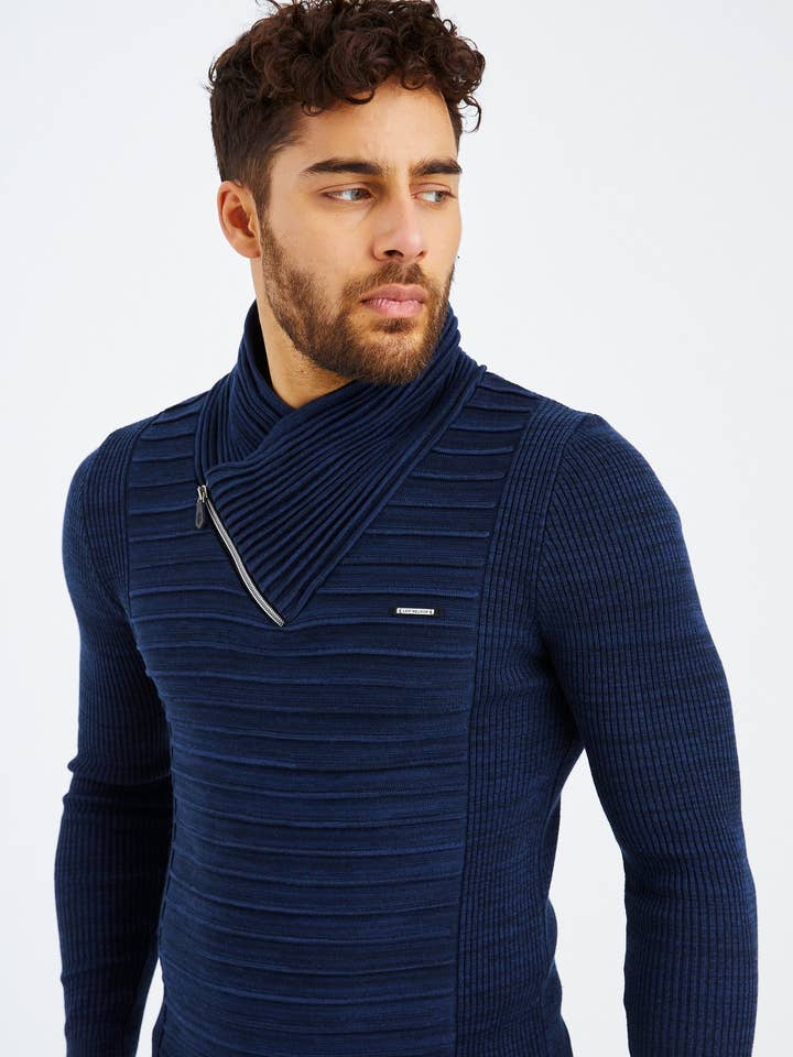 Leif Nelson GmbH - Wholesale Knit Sweater - Men's - Men's Knit Sweater Fine Knit Shawl Collar LN-15353