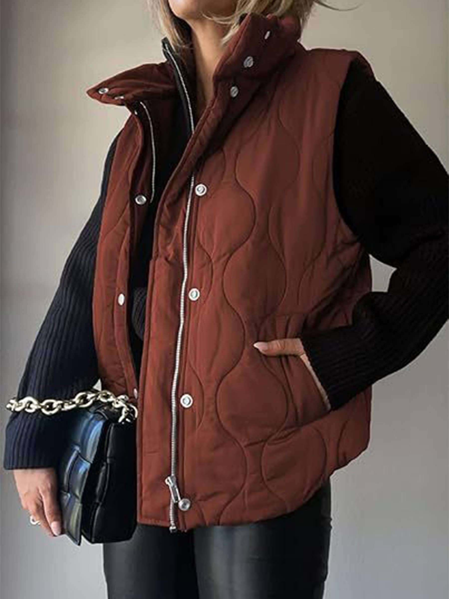 Wholesalesir - Wholesale Outerwear Vest - Women's - Casual Solid Color Sleeveless Cotton Vest1