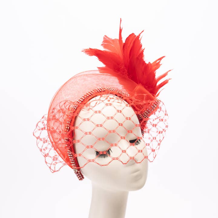 KaKyCo - Wholesale Fashion Headband - Women's - Feather, Rhinestone, Crinoline Embellished Headband | AJ849H26