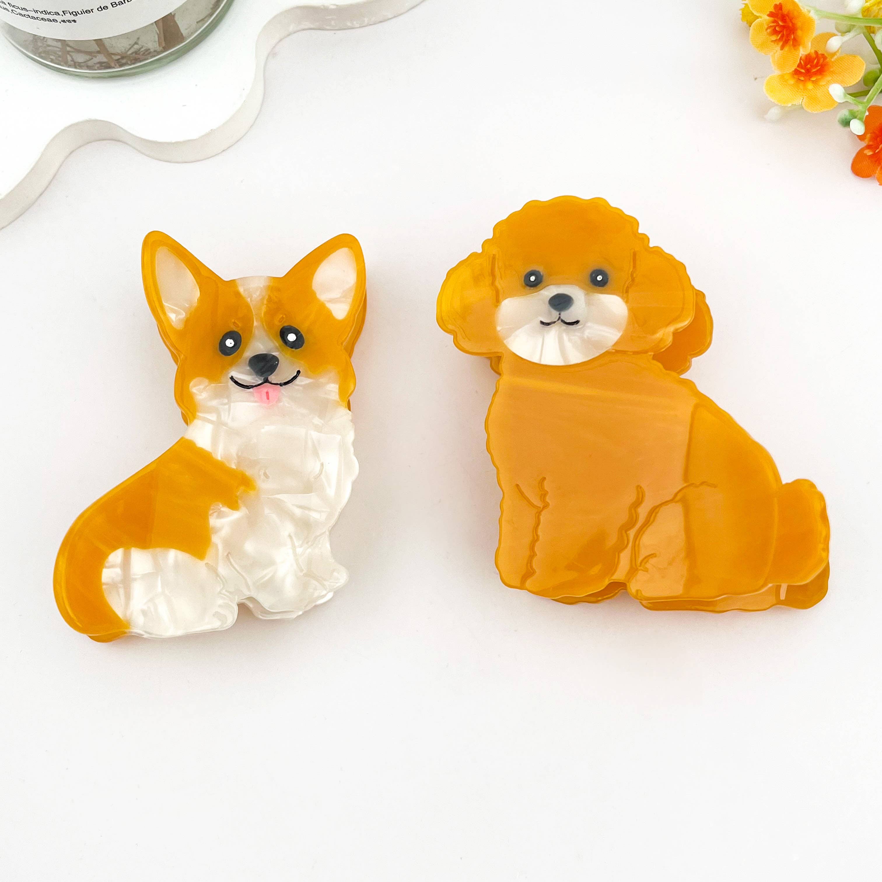 mildstyles - Vente Pince à cheveux – femme - Pince à cheveux en acétate en forme d'animal adorable chien7