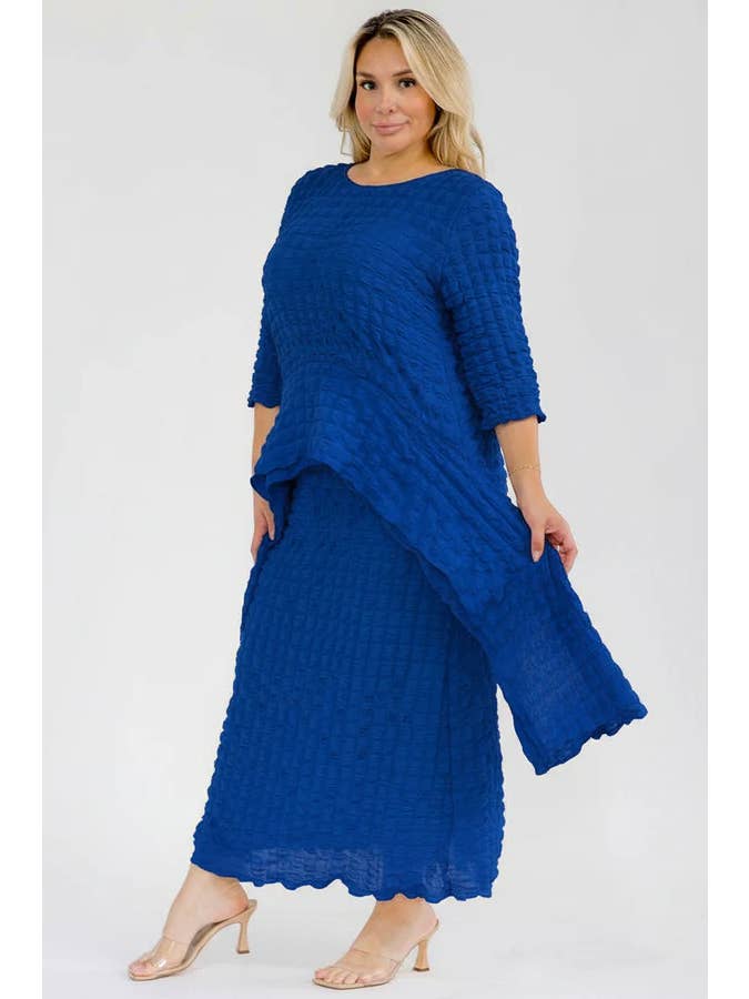 J2 FASHION - Wholesale Top & Skirt Set - Women's - PLUS POPCORN SET1